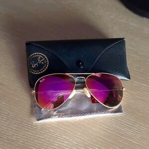 Ray-Ban Pink Aviator Flash Lens Sunglasses